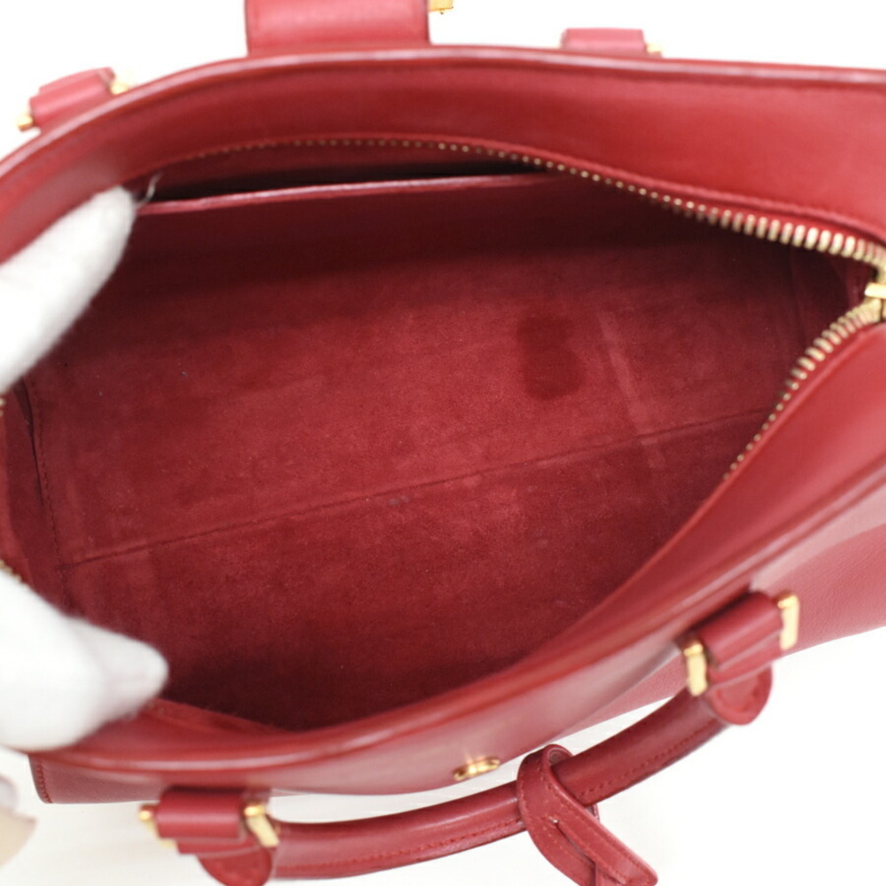 Saint Laurent Paris Cabas Handbag Red Leather - Picture 8 of 9